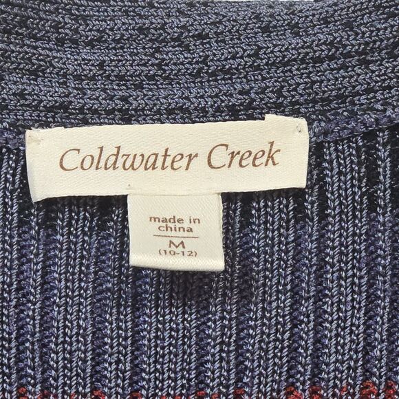 Coldwater Creek Cardigan with Single Button Closure 3/4 Sleeve Multicolor SZ M - Picture 5 of 8